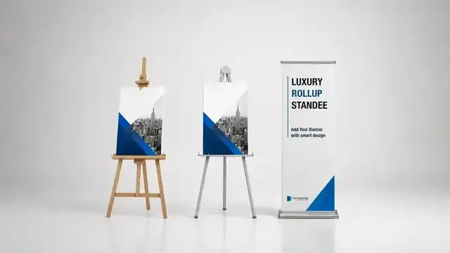 Easel metal and luxury standees for premium display presentations